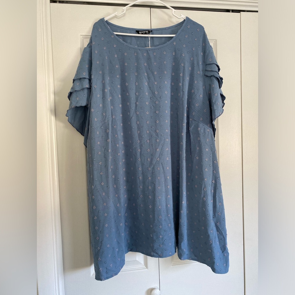 BloomChic Textured Blue Top